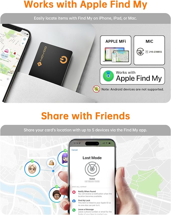 NOVOO Air Locator Tag Wallet Tracker Card - Image 7