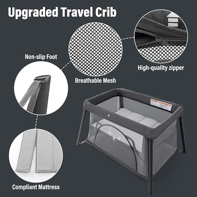 Travel Crib, Portable Crib for Baby, Pack and Play for Babies and Toddler - Image 3