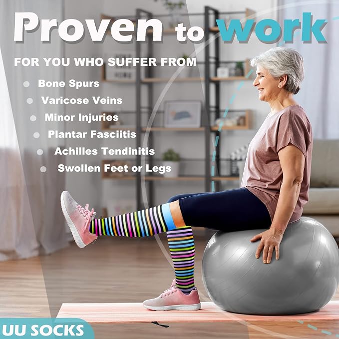 Medical Compression Socks for Women and Men 3 Pairs 20-30 mmHg Knee High - Image 3