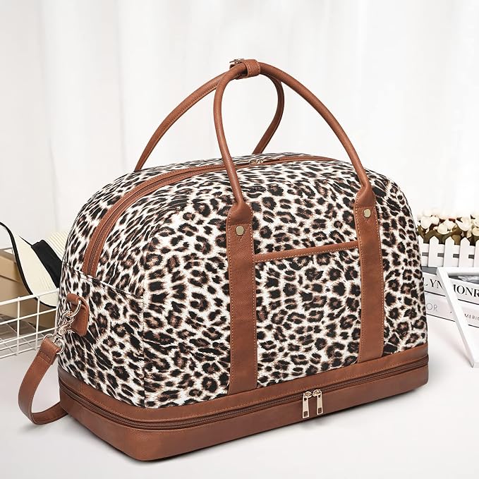 Weekender Bag for Women Canvas Overnight Bag Large Travel Tote Bag Carry on - Image 8