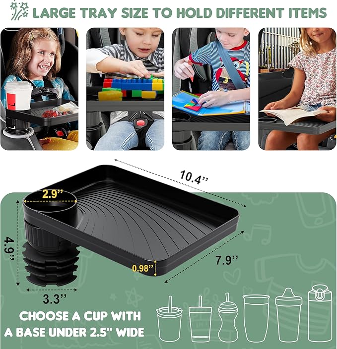 2 Pack Upgraded Car Seat Tray for Kids Car Seat Tray - Image 3