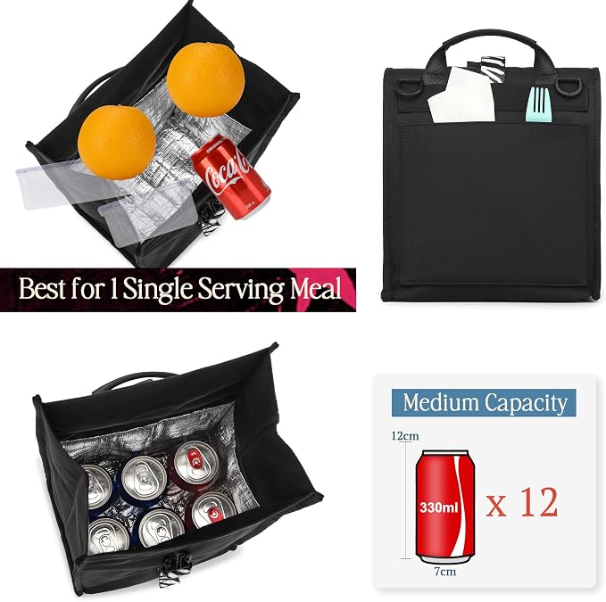SUNNY BIRD Insulated Lunch Bag Rolltop Lunch Box Tote Bag - Image 3