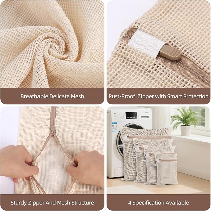 100% Cotton Mesh Laundry Bags, Premium Soft, No Dye - Image 5
