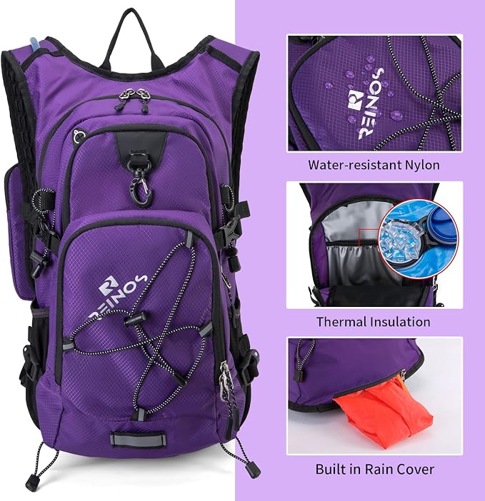 Hydration Backpack Pack with 2L Water Bladder 18L Hiking Backpack Women Men - Image 3