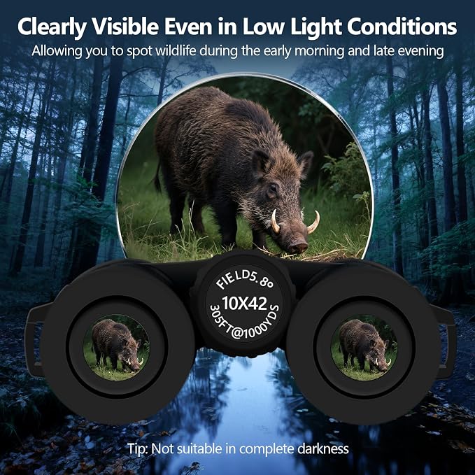 10x42 High Powered Binoculars for Adults, Kttrey Compact Waterproof Binoculars - Image 6