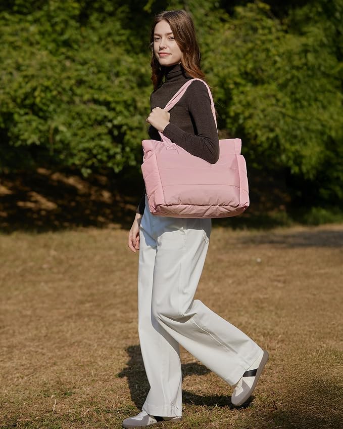 BAGSMART Tote Bag for Women, Lightweight Puffy Tote Bag - Image 6