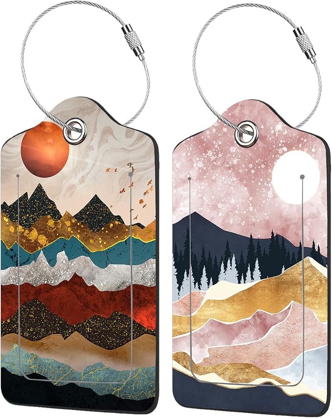 2 Pack Golden Mountains Luggage Tag by EOBKLAX