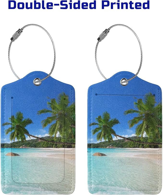 2Pcs Tropical Palm Trees Luggage Tags - Image 4
