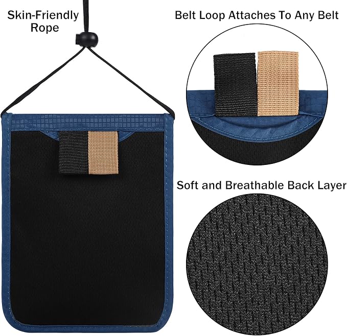 Travel Pouch Neck Wallet Family Passport Holder Organizer Case - Image 5
