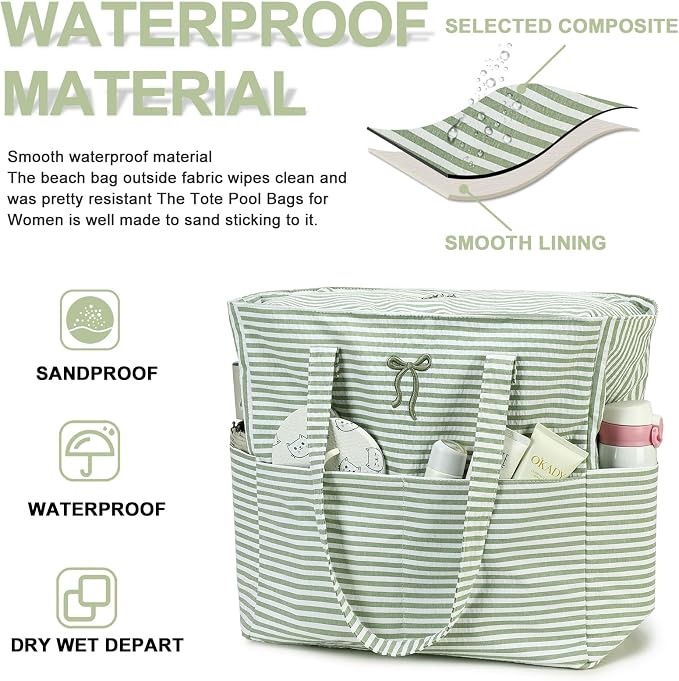 Beach Pool Bags Tote for Women Ladies Large Gym Tote Carry On Bag - Image 3