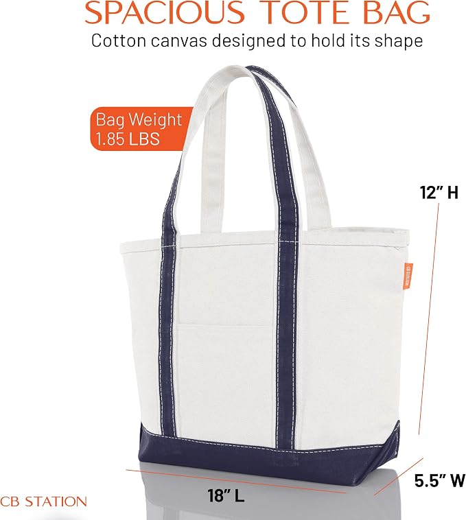 CB STATION Medium Classic Canvas Tote Bag - Image 3