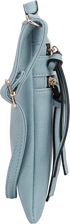 DELUXITY | Crossbody Purse Bag | Functional Multi Pocket Double Zipper Purse | - Image 3