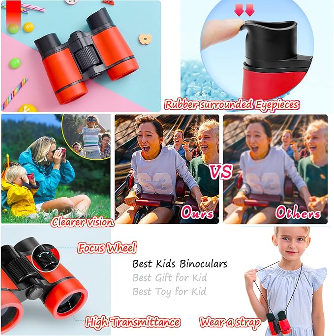Kids Binoculars Best Gifts for 3-12 Years Boys Girls High-Resolution Optics - Image 4