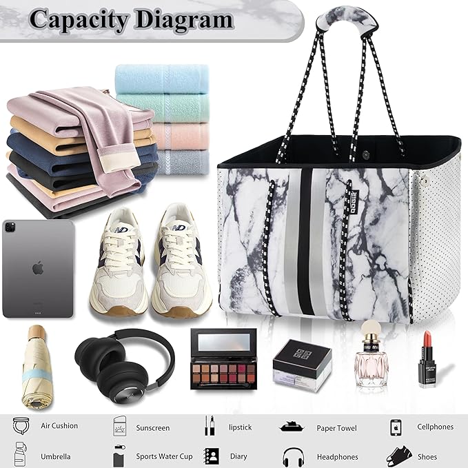 QOGiR Neoprene Multipurpose Beach Bag Tote - Image 4