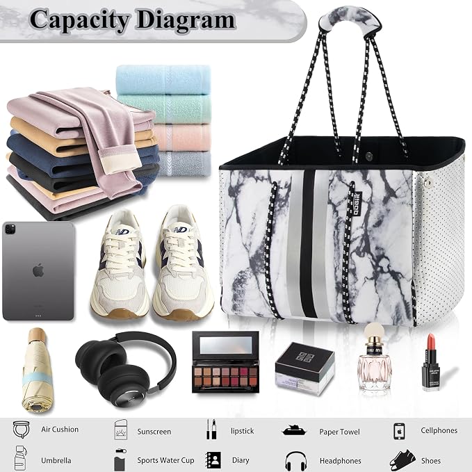 QOGiR Neoprene Multipurpose Beach Bag Tote - Image 4