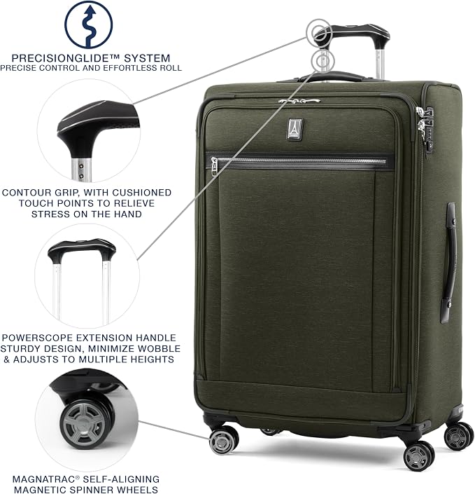 Travelpro Platinum Elite Softside Expandable Checked Luggage, 8 Wheel Spinner - Image 2