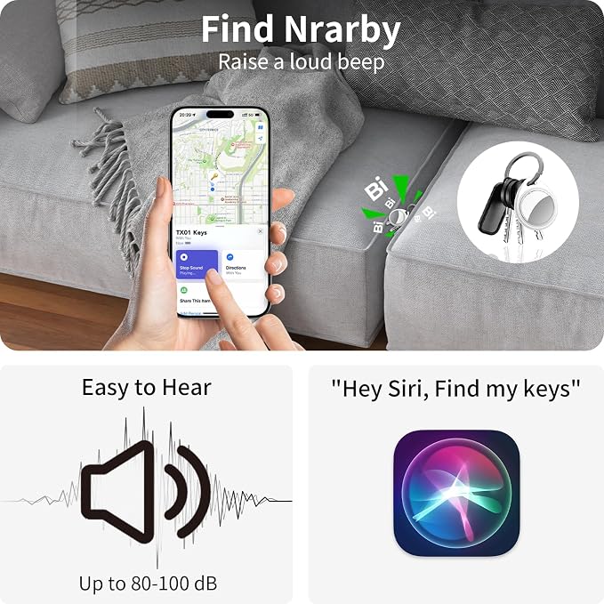Air Tracker Tags-4 Pack, 5.3 Bluetooth Tracker Work - Image 3
