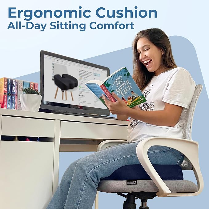 5 STARS UNITED Seat Cushion for Tailbone Pain Relief – Memory Foam Cushion for - Image 2
