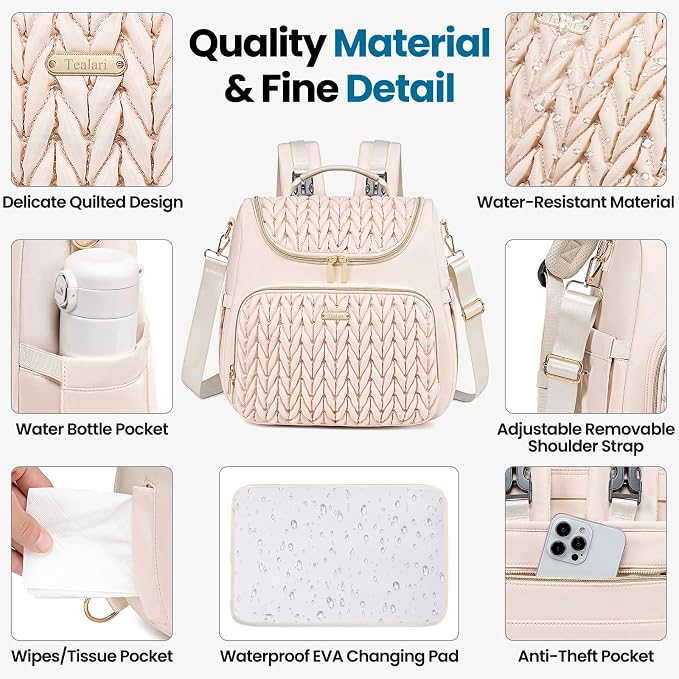 4 in 1 Convertible Diaper Bag Backpack, Waterproof Baby Diaper Bag - Image 5