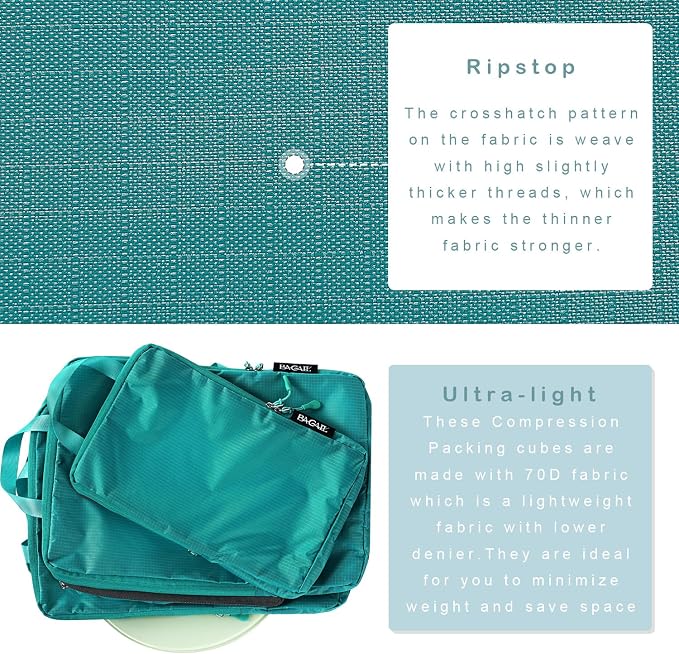 BAGAIL 6 Set Ultralight Compression Packing Cubes Packing Organizer - Image 4