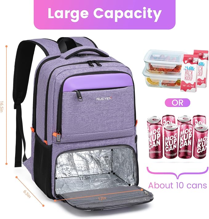 Lunch Backpack, Insulated Cooler Backpack Lunch Box - Image 3
