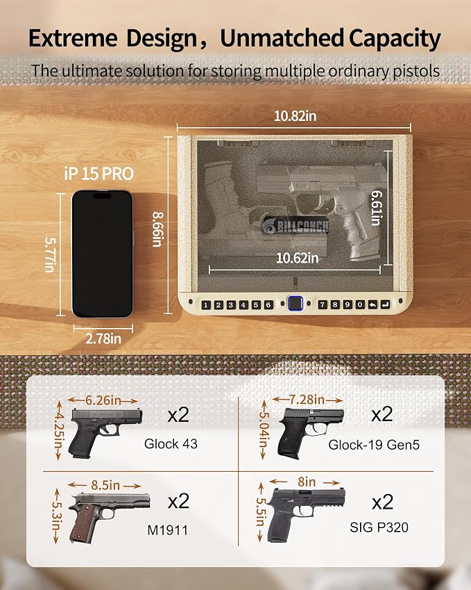 BILLCONCH Gun Safe for Handgun - Image 4