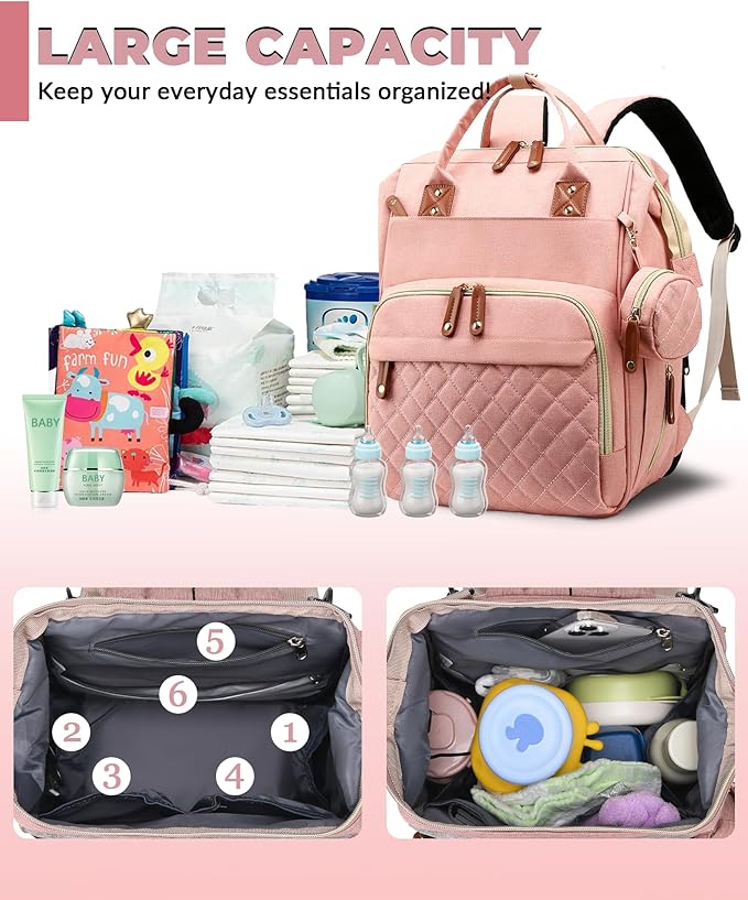 Diaper Bag with Changing Station, Waterproof 3 in 1 Baby Diaper Backpack with - Image 5