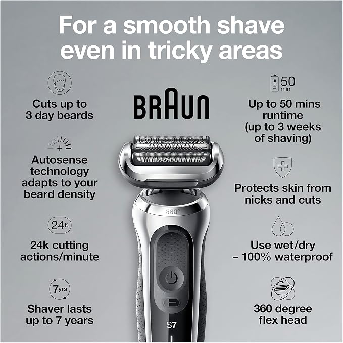 Braun Electric Razor for Men, Series 7 360 Flex Head Foil Shaver - Image 3