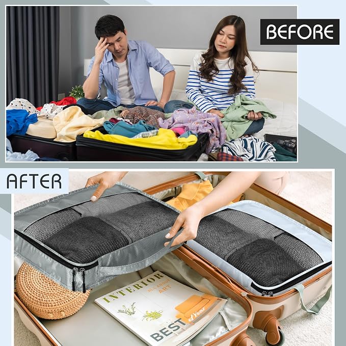 5 Pcs Packing Cubes for Suitcase Large Travel Cubes Carry on Luggage Organizer - Image 6