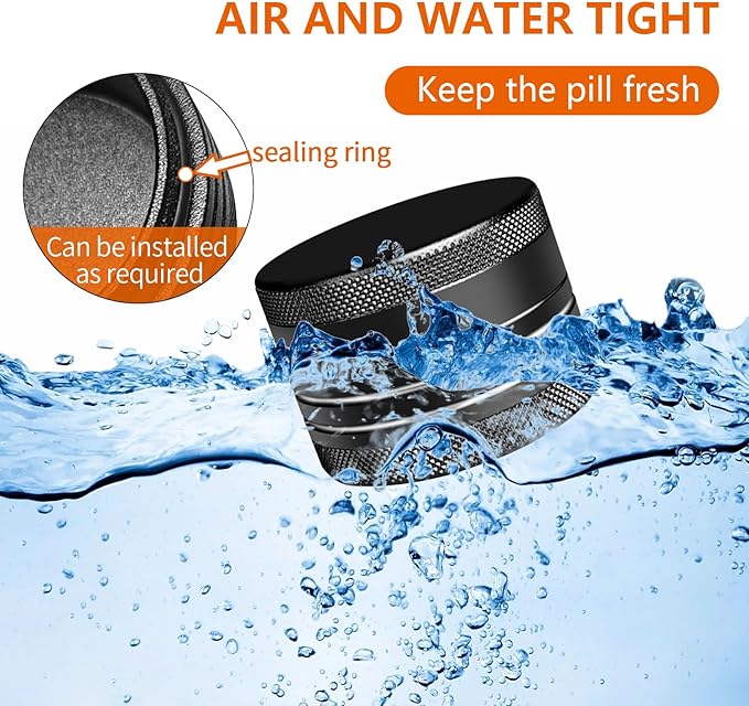 2 Sets Small Pill Box, Portable Daily Box, Aluminium Alloy Round Container - Image 4