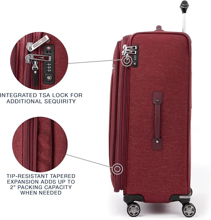Travelpro Platinum Elite Softside Expandable Checked Luggage, 8 Wheel Spinner - Image 4