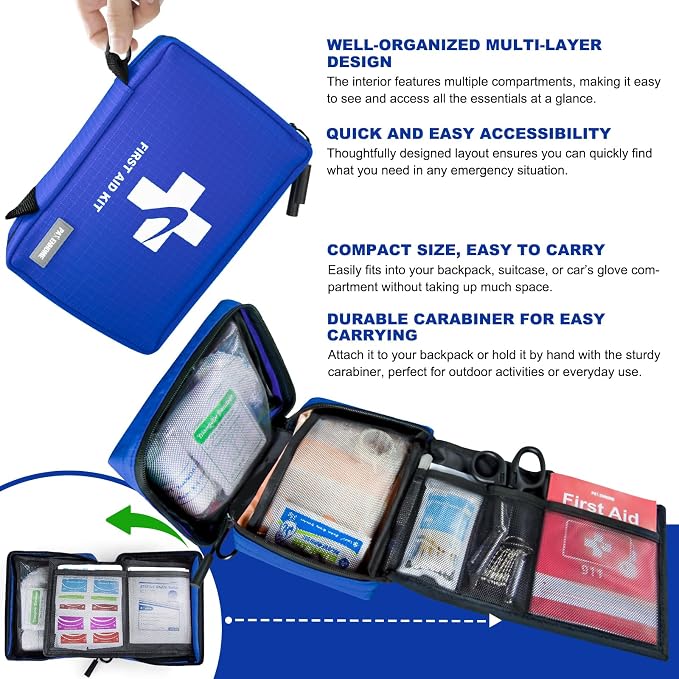 300 PCS First Aid Kit for Home, Businesses, Sports & Outdoor, Premium - Image 2