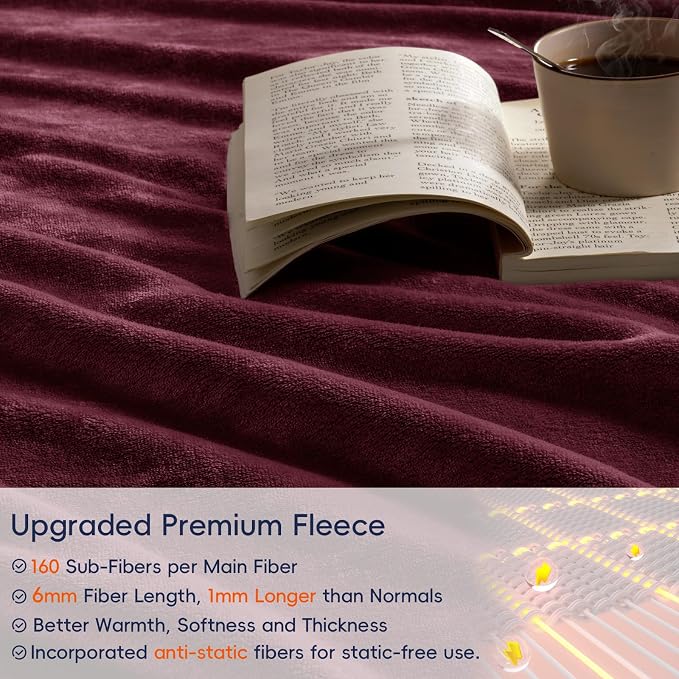 PHF Ultra Soft Fleece Blanket Twin Size, No Shed No Pilling Luxury Plush Cozy - Image 4