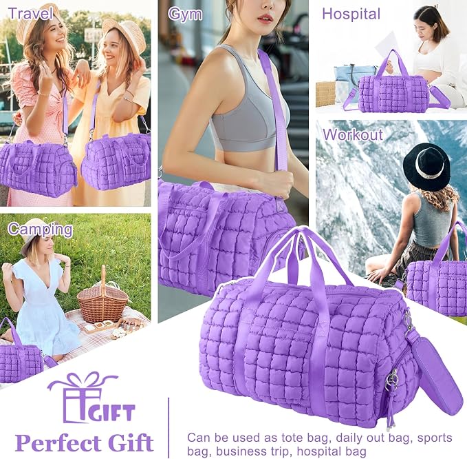 Quilted Travel Duffle Bag Gym Bag - Image 4