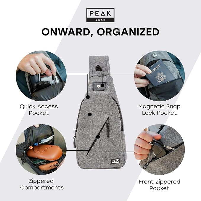 Peak Gear Travel Sling Bag. Compact Crossbody Bag | Lighter and Smaller than a - Image 3