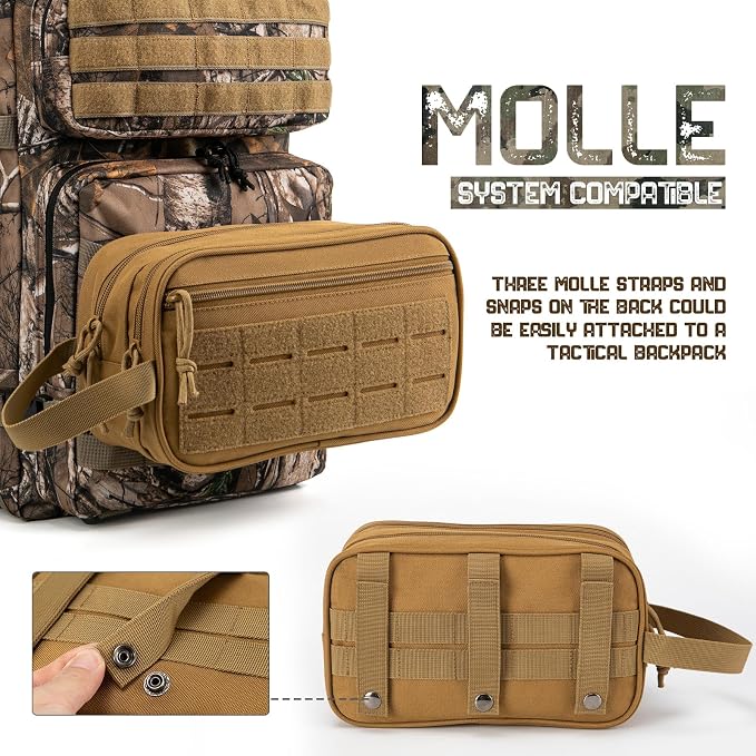 QT&QY Tactical Toiletry Bag For Men Hygiene Bag EDC Military Tool Molle Pouches - Image 5