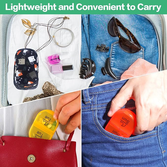 Serfeymi Weekly Travel Pill Organizer 2 Times A Day AM PM Upgraded Rainbow Pill - Image 6
