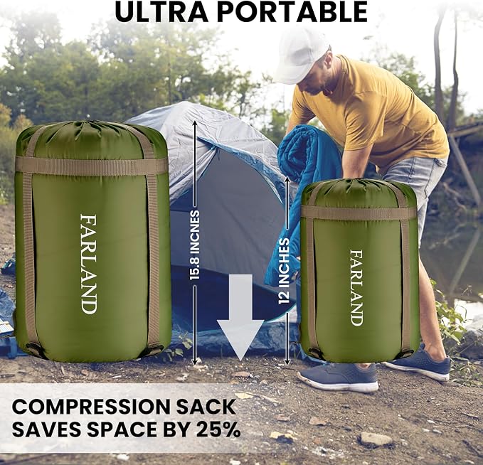 FARLAND Sleeping Bags 30℉ for Adults Teens Kids - Image 4