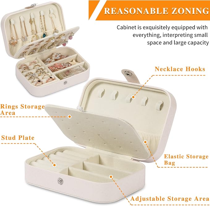 Travel Jewelry Box, PU leather Small Jewelry Organizer - Image 3