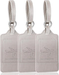Teskyer Luggage Tags, 3 Pack Premium PU Leather Luggage Tags Privacy Protection by TESKYER