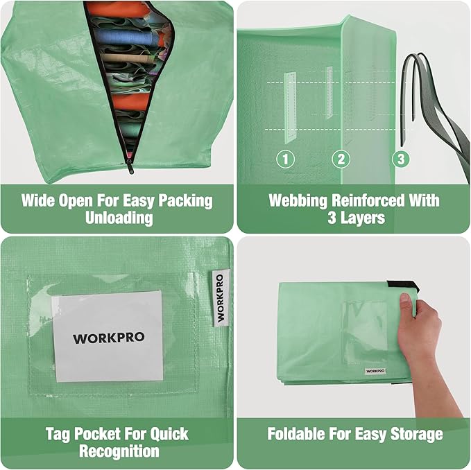 WORKPRO 6 Pack Extra Large Moving Bags - Image 5