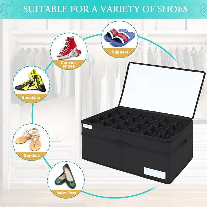 Luvhomee Shoe Storage Organizer, Fits 24 Pairs, Large Shoe Organizer Box - Image 3