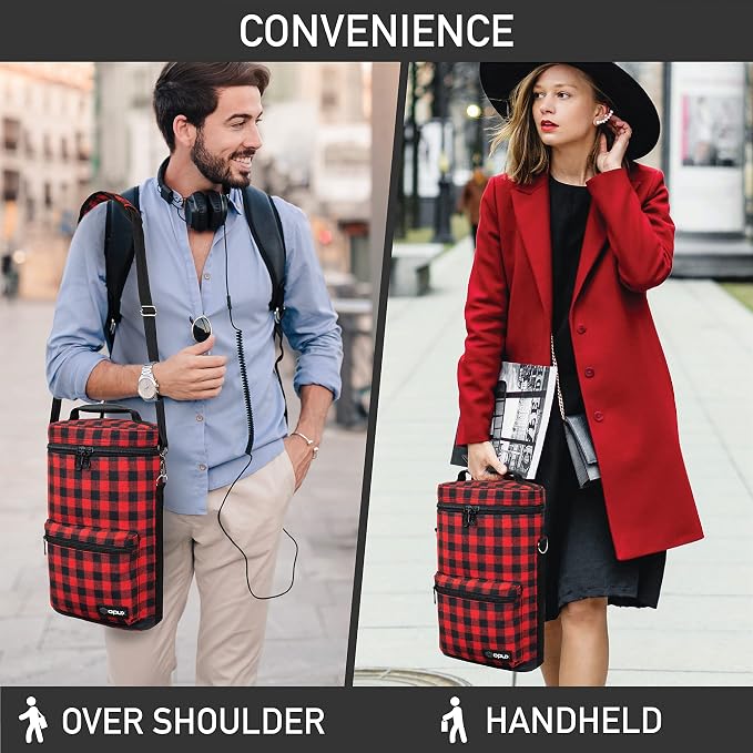 Opux 2 Bottle Wine Tote Carrier, Insulated Cooler Bag - Image 6