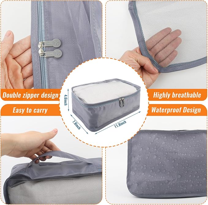 12 Pcs Packing Cubes Luggage Organizers Small Mesh Clothing Underwear Bag - Image 2