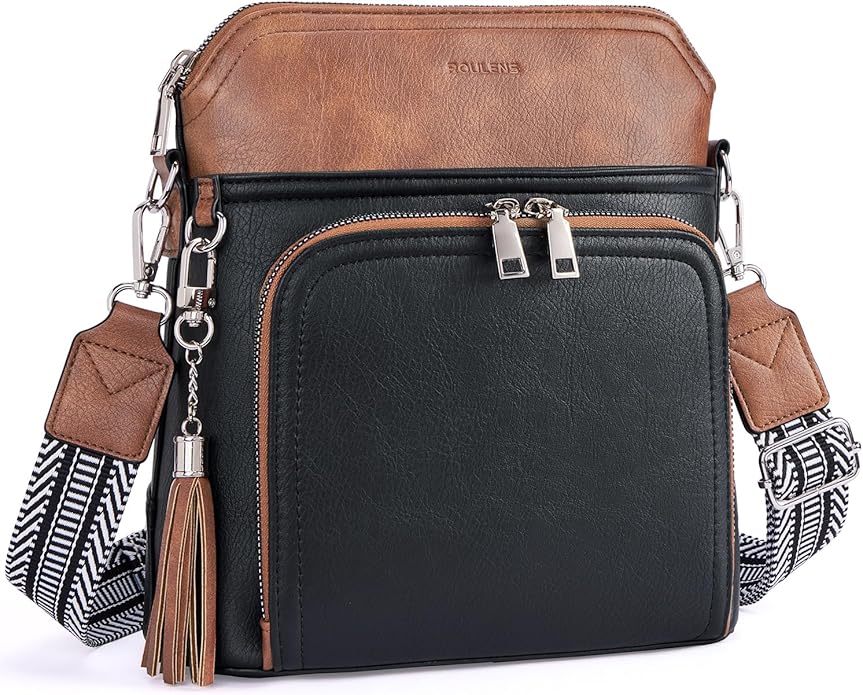 Crossbody Purse for Women, Lightweight Medium Crossbody Bag Soft Leather by Roulens