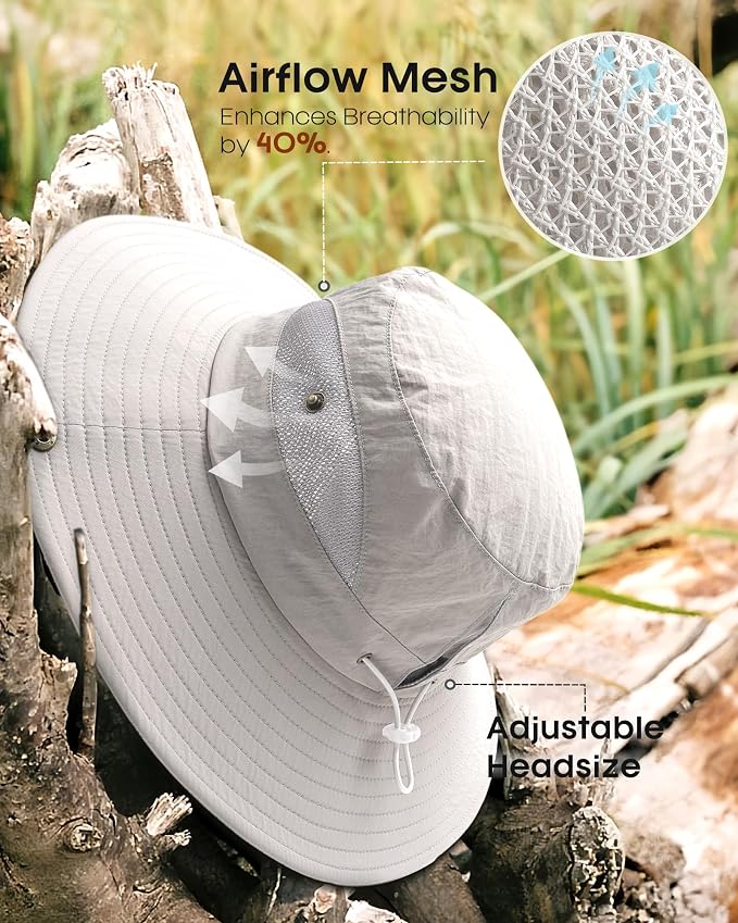 FURTALK Womens Sun Hat with Ponytail Hole Beach Hiking Summer Wide Brim UPF 80+ - Image 5