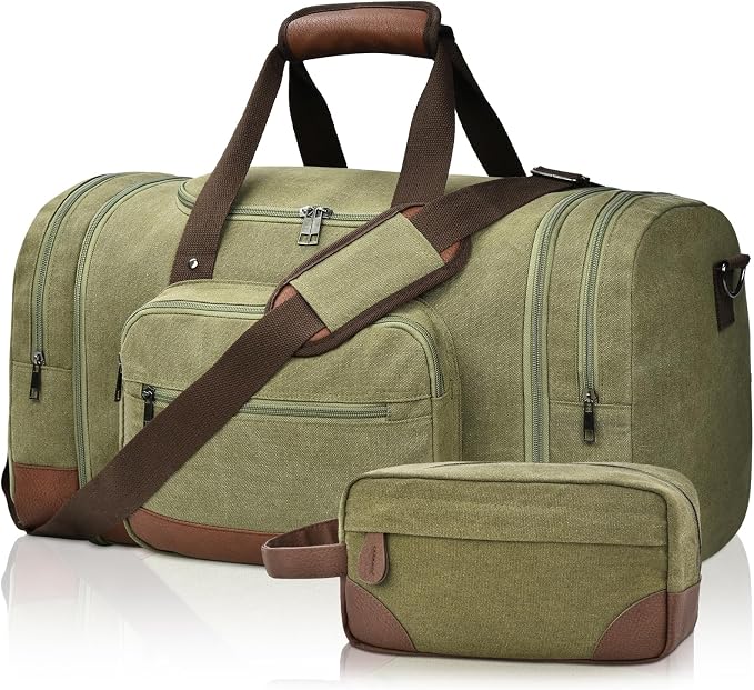Litvyak Duffle Bag for Travel, Canvas Travel Duffel Bags Overnight Weekend Gym by Litvyak