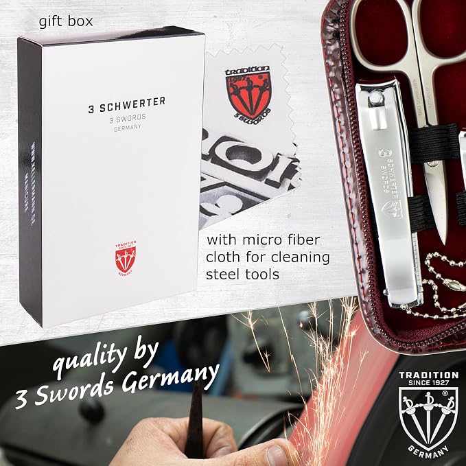 3 Swords Germany – Brand Quality 8 Piece Manicure Pedicure Grooming kit Set - Image 6