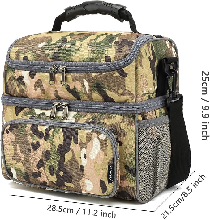 FlowFly Double Layer Cooler Insulated Lunch Bag Adult Lunch Box Large Tote Bag - Image 4