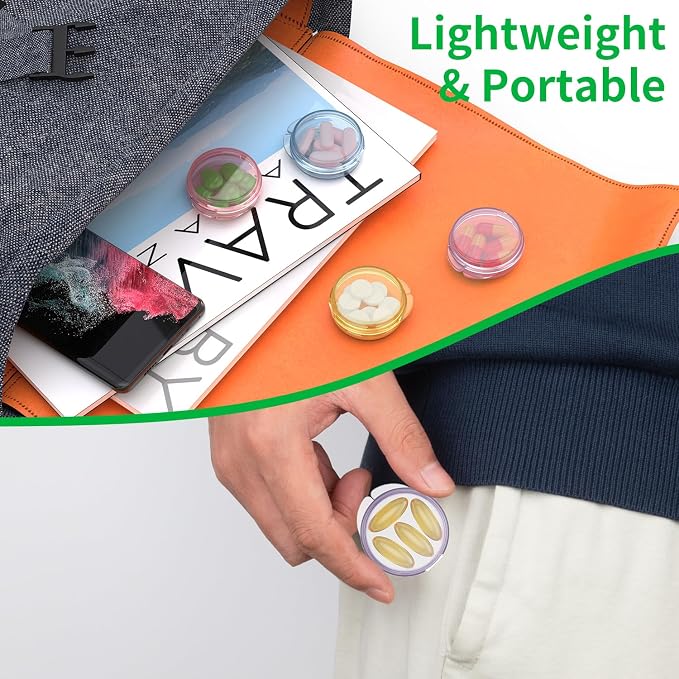 Small Pill Box, Travel Pill Case Portable Daily Pill Organizer Mini Medicine - Image 6